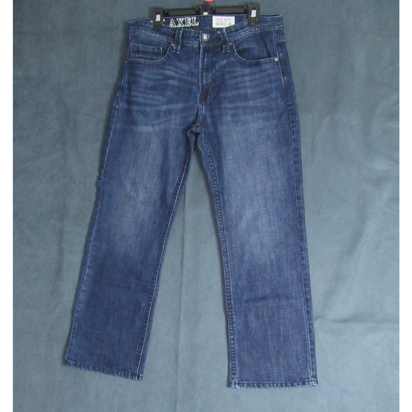 TK Axel Jeans Mens Size 34x30 Blue Slim Boot Denim Cowboy Western Biker Moto - Picture 1 of 12